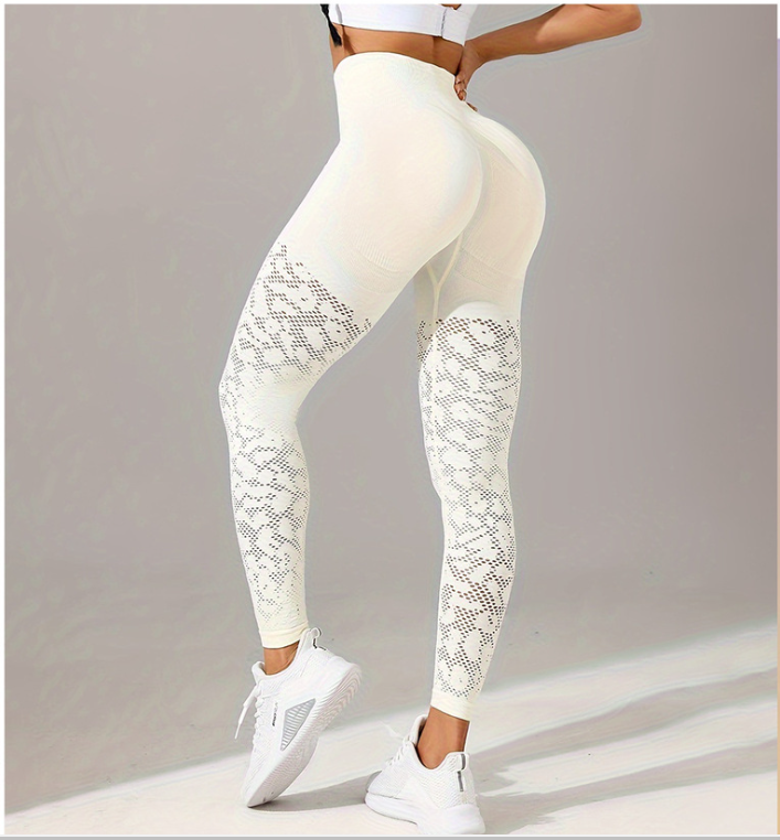 High Waist Workout Leggings with Geometric Pattern for women